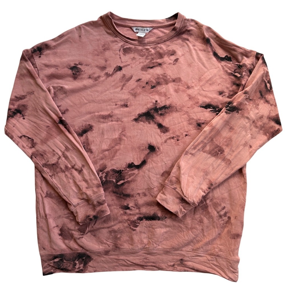 Athleta Balance Printed Pullover Women S Mauve Tie Dye Sweatshirt Excellent